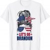Messy Bun Let's Go Brandon Biden Gift Shirt