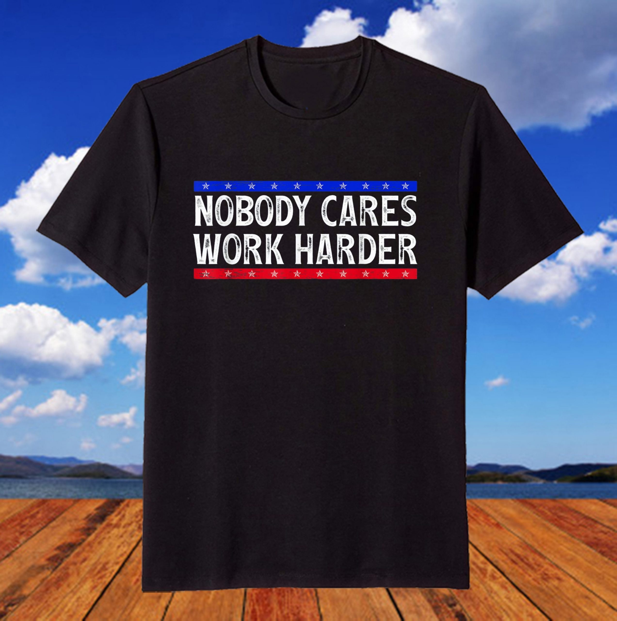 Nobody Cares Work Harder Workout Vintage American Flag T-Shirt Nobody Cares Work Harder Workout Vintage American Flag T-Shirt