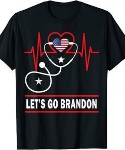 Nurses Let's Go Brandon Impeach Biden American Flag Gift Shirt