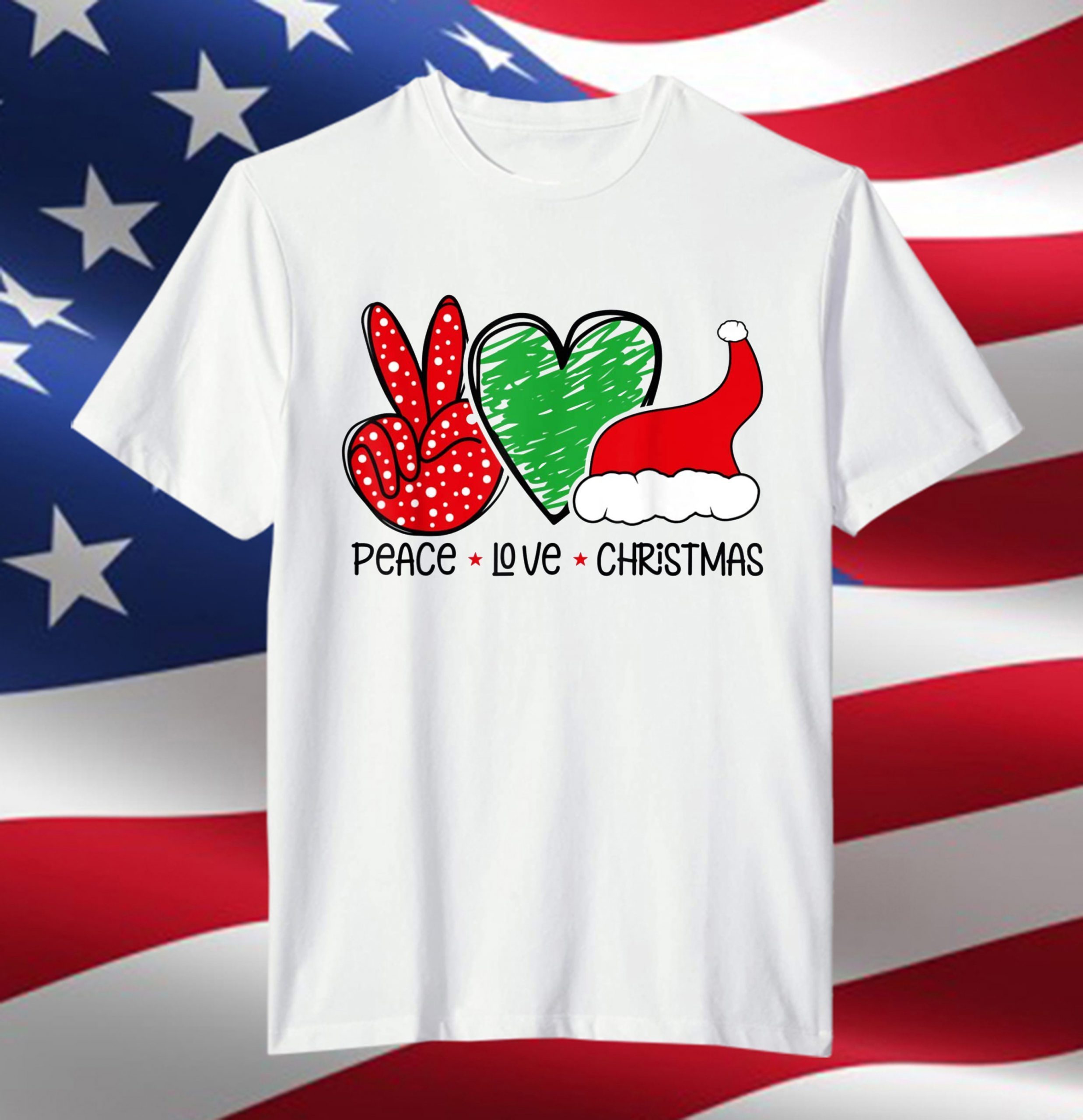 Peace Love Christmas Hat Xmas Shirt Peace Love Christmas Hat Xmas Shirt