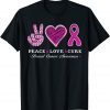 Peace Love Cure Breast Cancer Pink Faith Breast Cancer Unisex Shirt