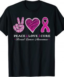 Peace Love Cure Breast Cancer Pink Faith Breast Cancer Unisex Shirt