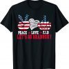 Peace Love Let's Go Brandon American Flag Unisex Shirt