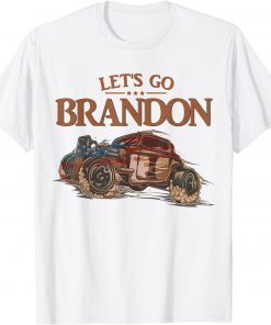 Race Car Impeach Joe Biden Political Let's Go Brandon Flag Unisex  Shirt
