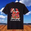 Red Plaid Gnome Love Lunch Lady Christmas Santa Teaching T-Shirt