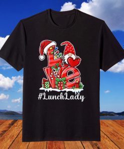 Red Plaid Gnome Love Lunch Lady Christmas Santa Teaching T-Shirt