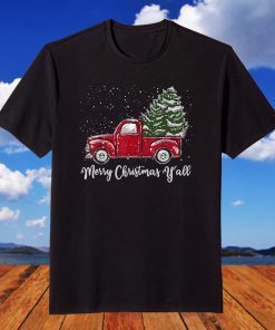 Red Truck Christmas - Merry Christmas Yall T-ShirtRed Truck Christmas - Merry Christmas Yall T-Shirt