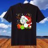 Reindeer Santa Hat Volleyball Funny Volleyball Mom Christmas T-Shirt