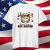 Santa's Favorite Bus Driver Messy Bun Christmas T-Shirt