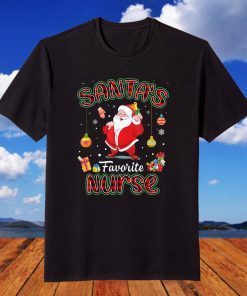Santa's Favorite Nurse Santa Red Plaid Christmas Gift Shirt