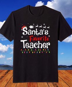Santa's Favorite Teacher Christmas T-Shirt