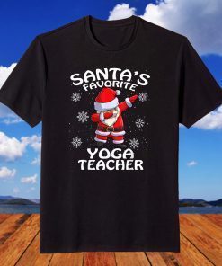 Santa's Favorite Yoga Teacher Christmas T-Shirt