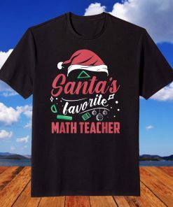 School Christmas Teacher - Santa Favorite Math Teacher T-Shirt