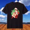 Sexy Pin Up Girl Santa Claus Costume High Heels Hot Pants T-Shirt