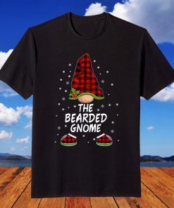 The Bearded Gnome Red Plaid Matching Family Merry Christmas Classic T-Shirt