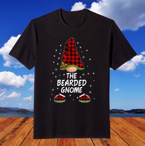 The Bearded Gnome Red Plaid Matching Family Merry Christmas Classic T-Shirt