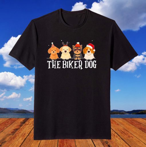 The Biker Dog Matching Family Group Christmas T-Shirt