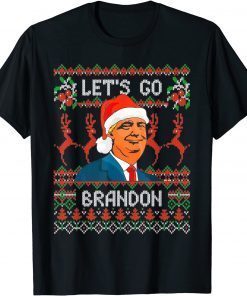 Trump Ugly Christmas Sweater Let's Go Brandon T-Shirt