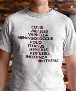 Vaccinated Crossword Covid Measles Varicella Meningoccus Gift T-Shirt