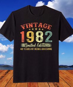 Vintage 1982 Made in 1982 40 Year Old Birthday 40th Birthday T-Shirt