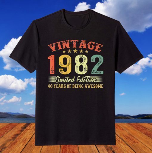 Vintage 1982 Made in 1982 40 Year Old Birthday 40th Birthday T-Shirt