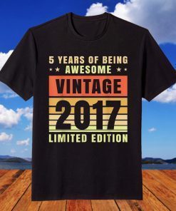 Vintage 2017 Limited Edition 5th Birthday 5 Year Old T-Shirt