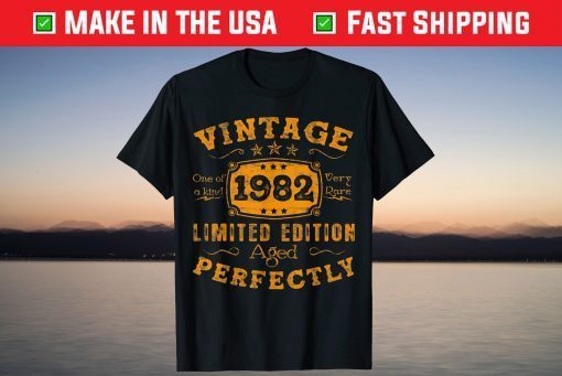 Vintage 40 Years Old Made In 1982 Limited Edition Birthday Shirt