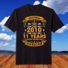Vintage Born December 2010 11th Birthday 11 Years Old Tee Shirt