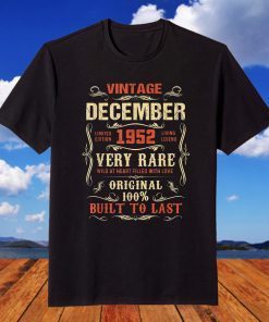 Vintage December 1952 69th Birthday 69 Year Old T-Shirt