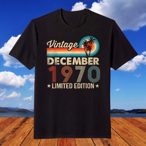 Vintage December 1970 51st Birthday 51 Year Old T-Shirt