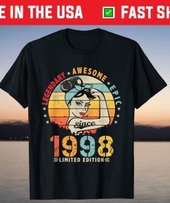 Vintage Legendary Awesome Epic Since 1998 Birthday T-Shirt