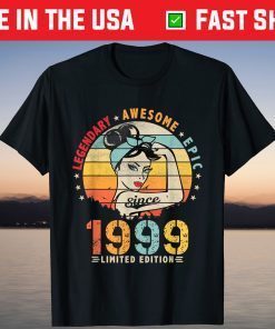 Vintage Legendary Awesome Epic Since 1999 Birthday T-Shirt