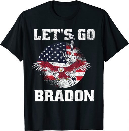 Vintage Let's Go Brandon American Flag Impeach 46 Gift Shirt