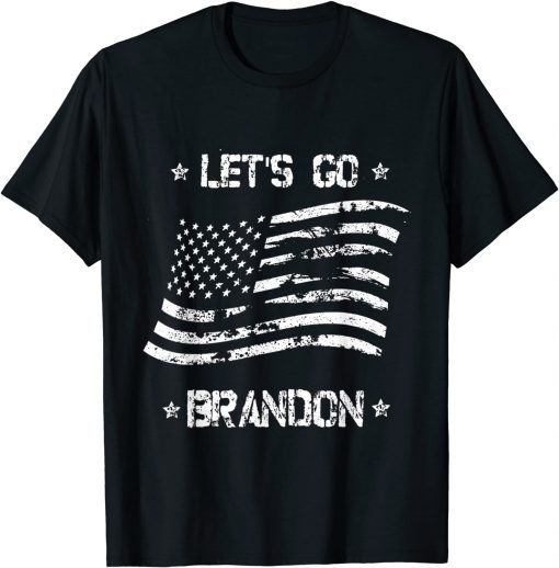 Vintage Let's Go Brandon American Flag Impeach Biden Classic Shirt