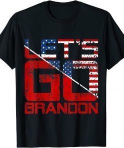 Vintage Let's Go Brandon American Flag Gift T-Shirt