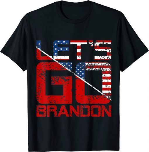 Vintage Let's Go Brandon American Flag Gift T-Shirt