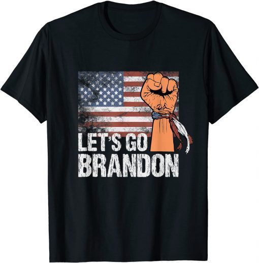 Vintage Let's Go Brandon Chant American Flag Limited T-Shirt