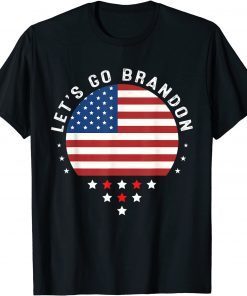 Vintage Lets Go Brandon Let's Go Brandon American Flag Gift Shirt