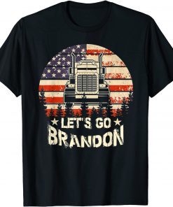 Vintage Let's Go Brandon US Flag Anti Biden T-Shirt