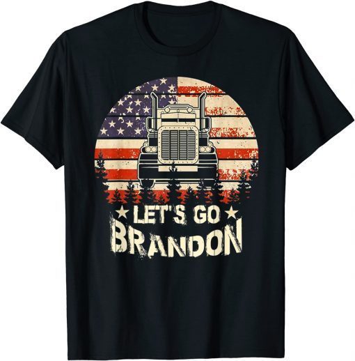 Vintage Let's Go Brandon US Flag Anti Biden T-Shirt