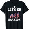 Vintage Let's Go Brandon US Flag Unisex Shirt
