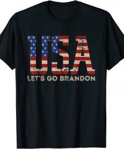 Vintage Let's Go Brandon USA Flag Unisex Shirt