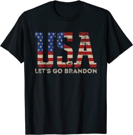 Vintage Let's Go Brandon USA Flag Unisex Shirt