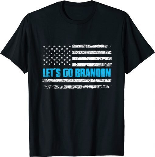 Vintage Let's Go Brandon Us Flag Joe Biden Chant 2021 T-Shirt