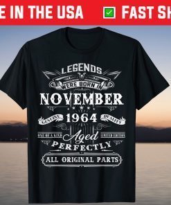 Vintage November 1964 Birthday 55 Years Old T-Shirt