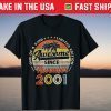 Vintage November Happy 20th Birthday 2001 20 Years Old T-Shirt