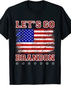 Vintage Old American Flag Let's Go Brandon Impeach Gift Shirt