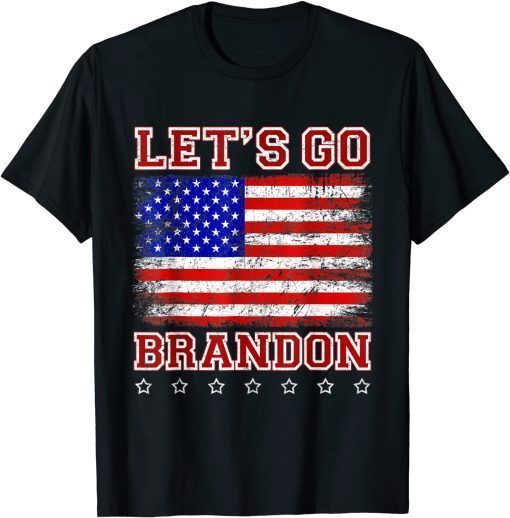 Vintage Old American Flag Let's Go Brandon Impeach Gift Shirt