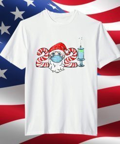 Vintage Santa In Mask Merry Christmas 2021 T-Shirt