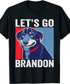 Vintage Smiling Dog Let's Go Brandon Meme Unisex Shirt